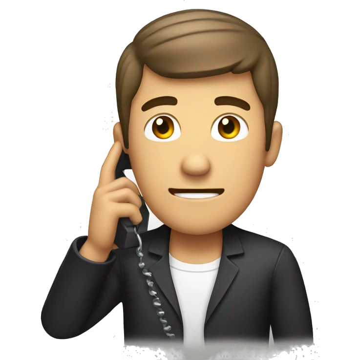 a man hanging up a phone emoji