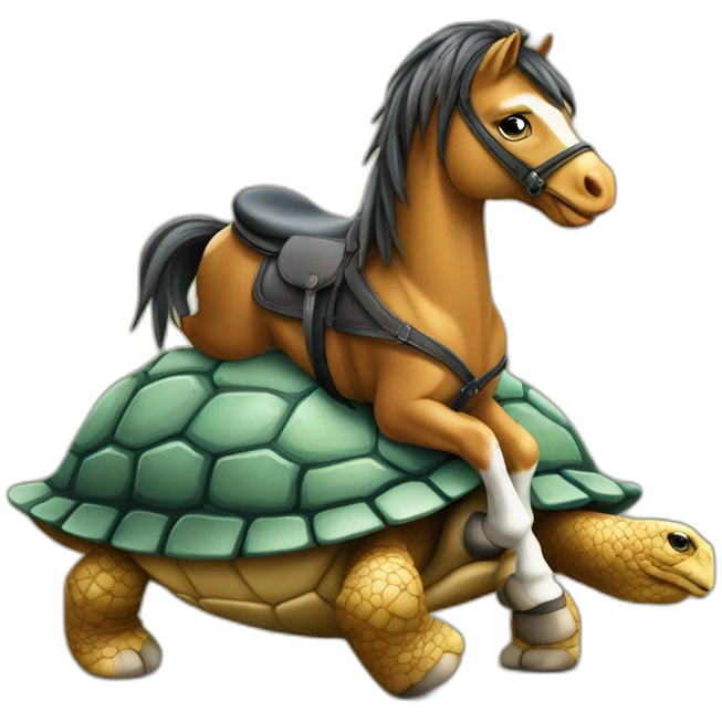 Cheval sur une tortue emoji