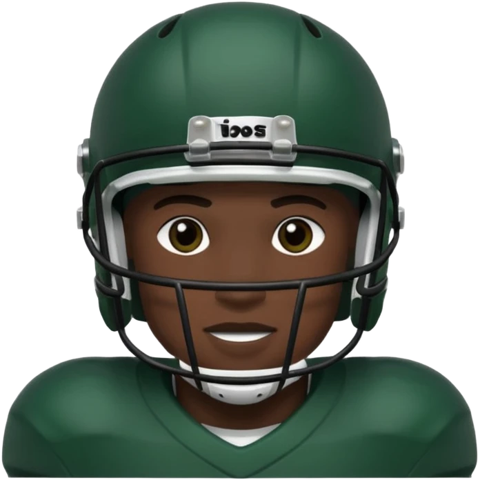 College football player helmet in dark green color ( black player ) emoji