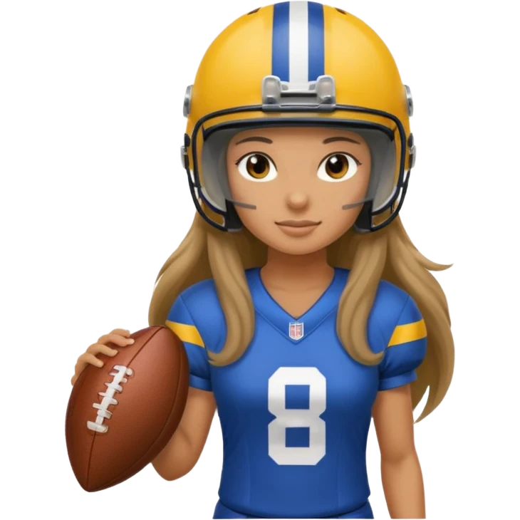 Long Haired Football Players, Female player, full body emoji
