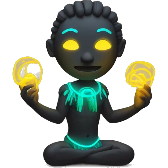 primitive with glowing neon elements emoji