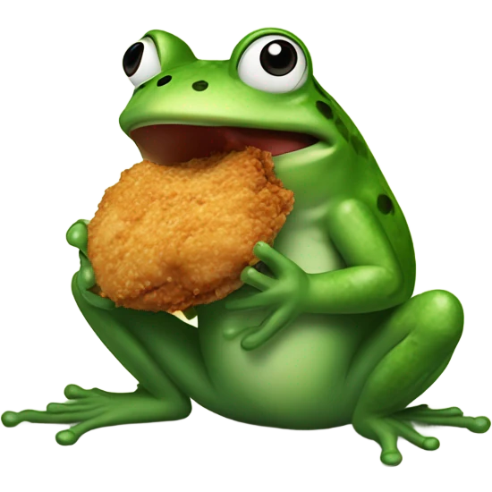 Frog eating fried chicken  emoji
