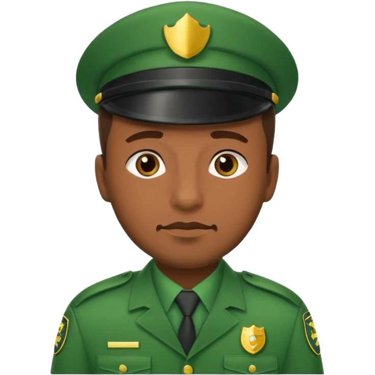 man Security guard green dress emoji