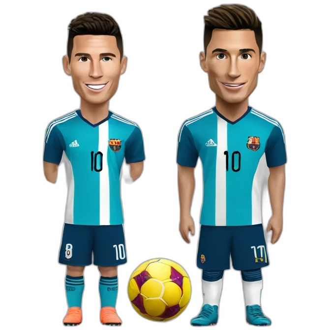 Cristiano Ronaldo with Lionnel Messi emoji