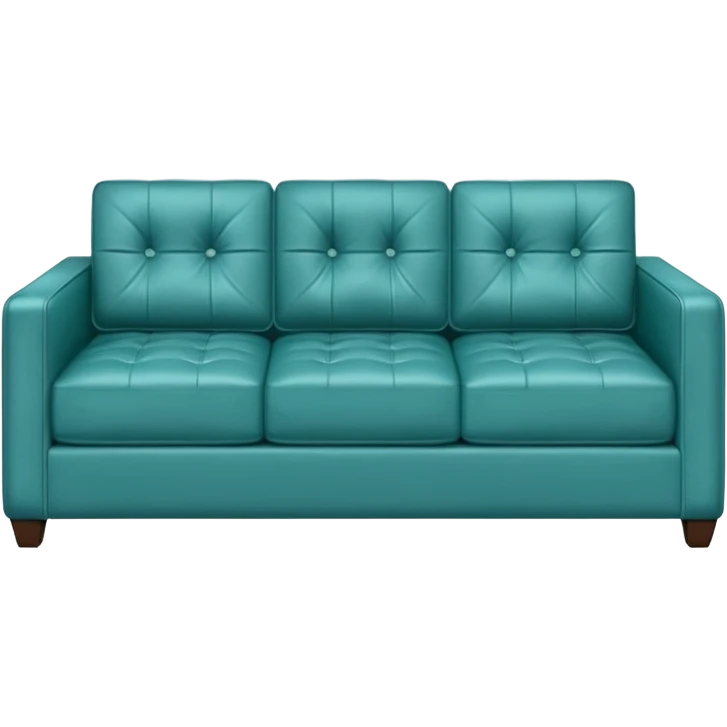 Square smooth teal three-seater sofa  emoji
