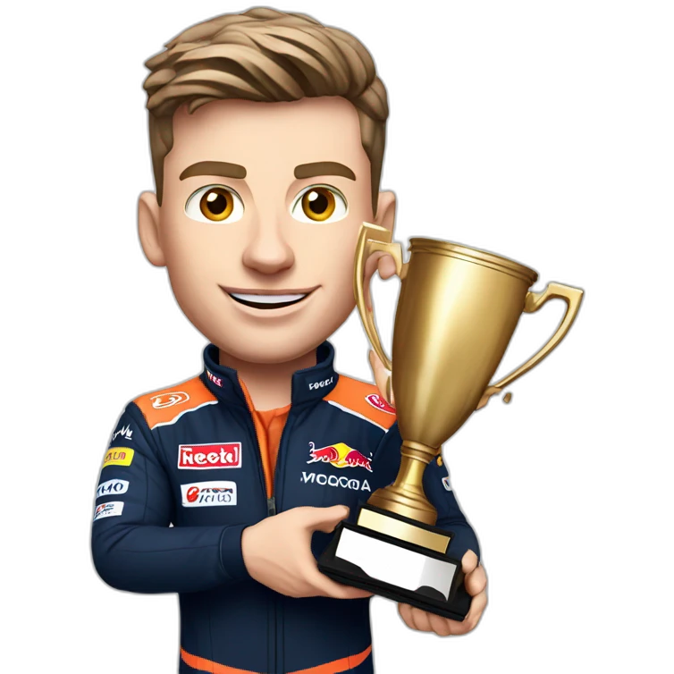 Max Verstappen with trophy emoji