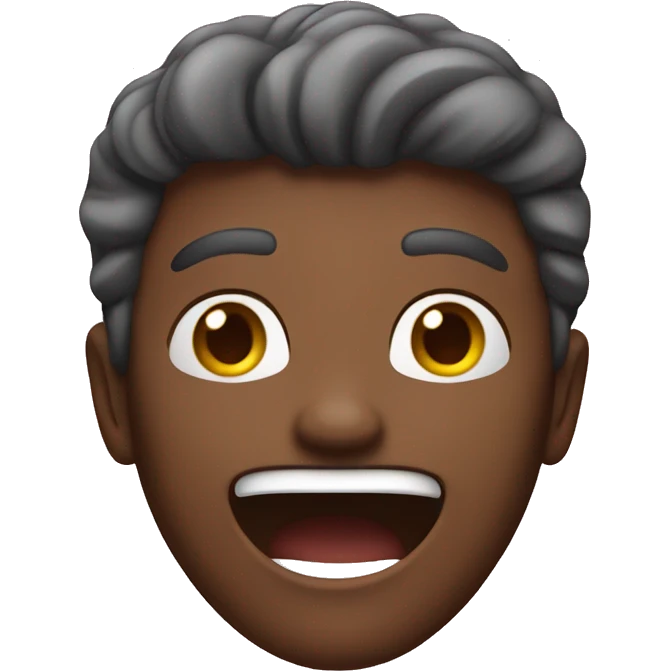an emoji which shows that a person is very excited and the person can be a teenager.  emoji