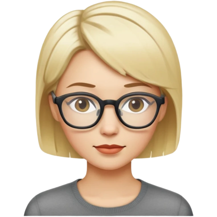 blond woman with short hair wearing glasses emoji
