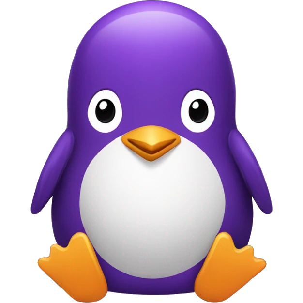 a purple penguin who is sitting and working on code  emoji