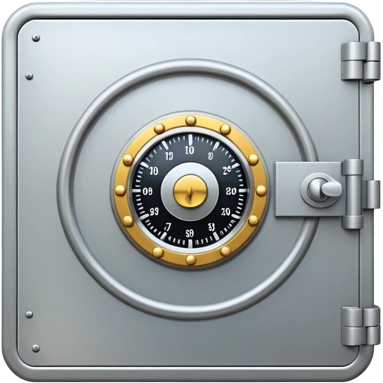 A secure vault door with a central combination dial emoji