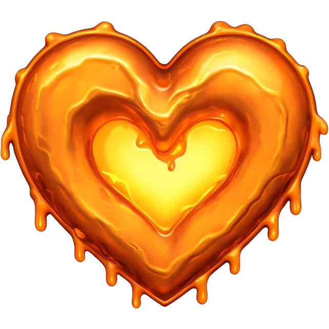 hot melting metal heart shape emoji