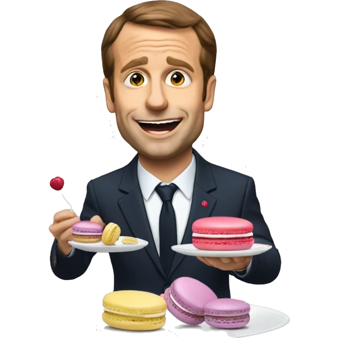 Macron qui mange un macaron  emoji