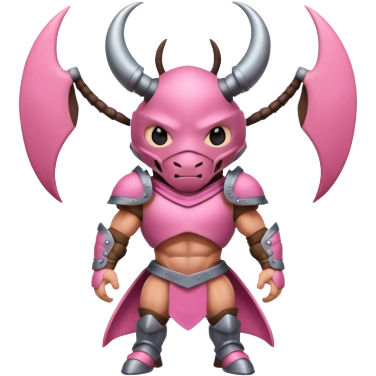 Pink Viking Ant with armor emoji