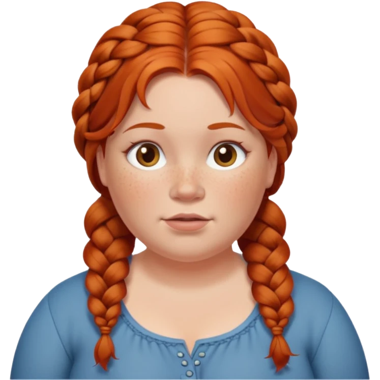 fat redhead woman with braided hair emoji