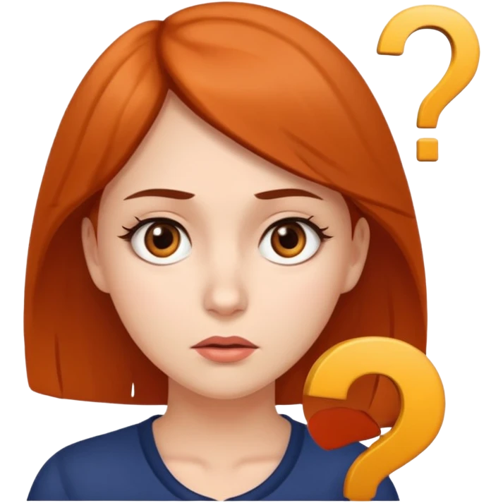 The beautiful woman looked confused, like she had a question mark on her face. emoji