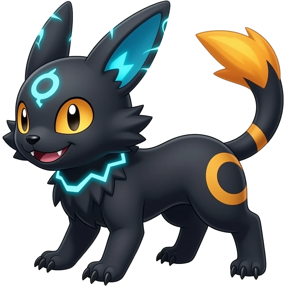 Absol-Litten-Luxray-Poochyena-Umbreon-Quilava-Fakemon-Pokemon-hybrid emoji