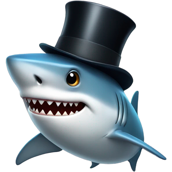 shark with tophat emoji