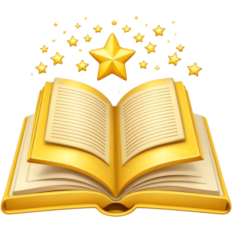 blog emoji stylized as an open book with a bookmark and sparkles, creative and welcoming emoji