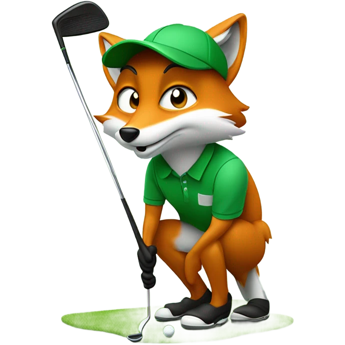 A fox playing golf emoji