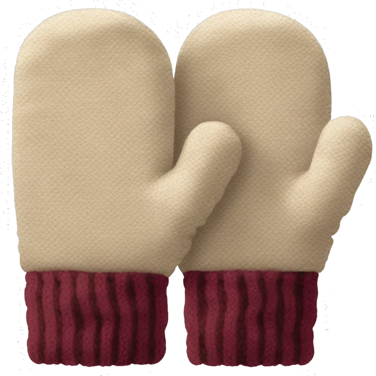 Beige and Burgundy mittens  emoji