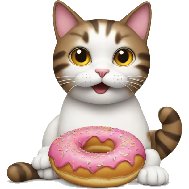 cat eating donut emoji