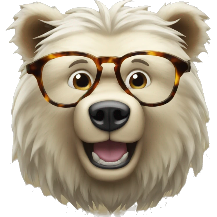 super saiyan bear with glasses emoji