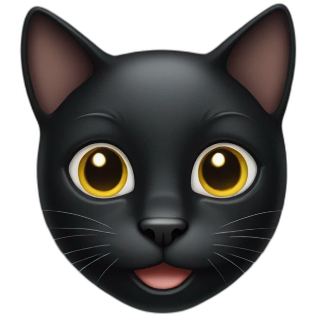 Black cat smiling emoji