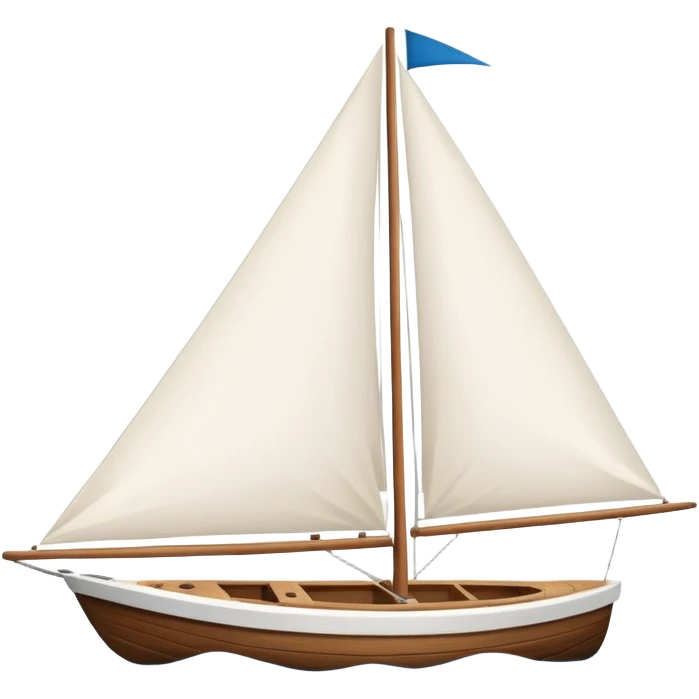 Sailboat – White sail on wooden hull emoji