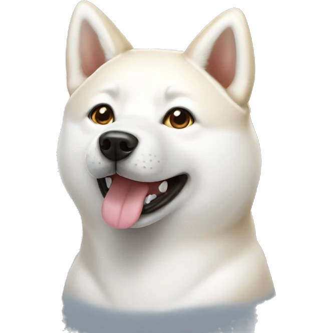 White SHIBA Inu dog  emoji