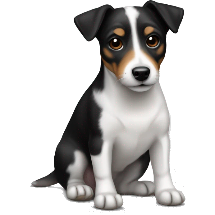 All Black jack Russell terrier emoji