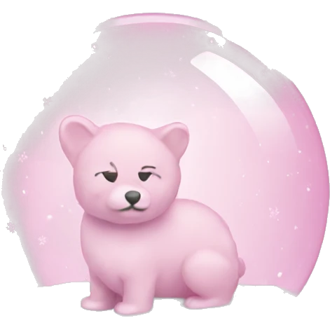 Pastel pink snow globe emoji