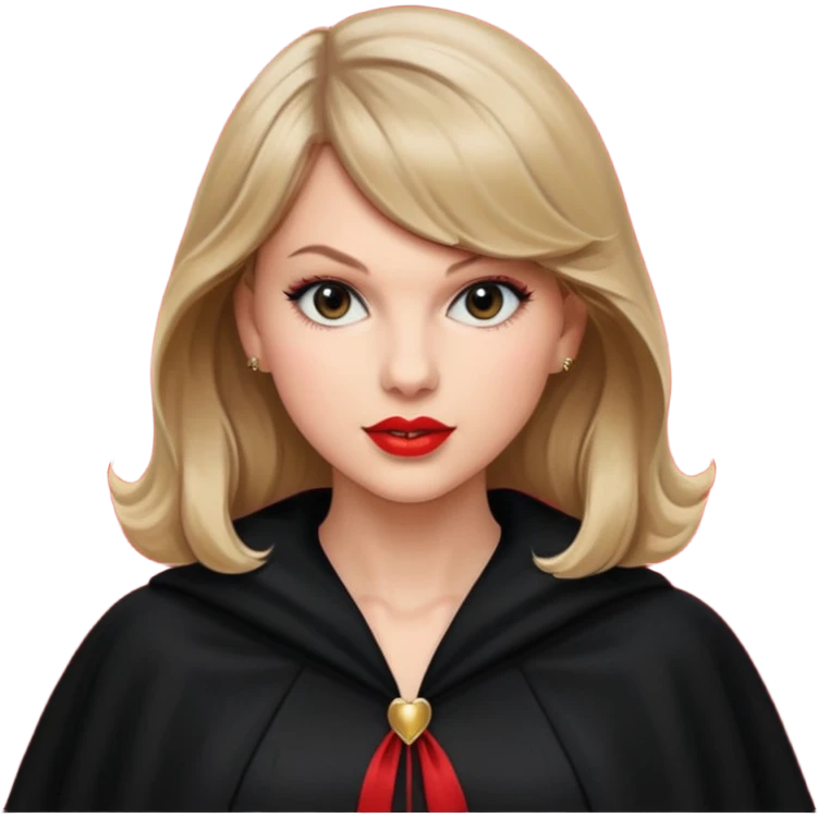 Taylor Swift red líp and elegant clook emoji