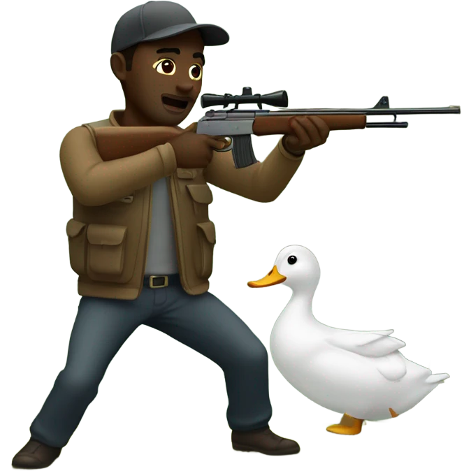 Black man shooting ducks emoji