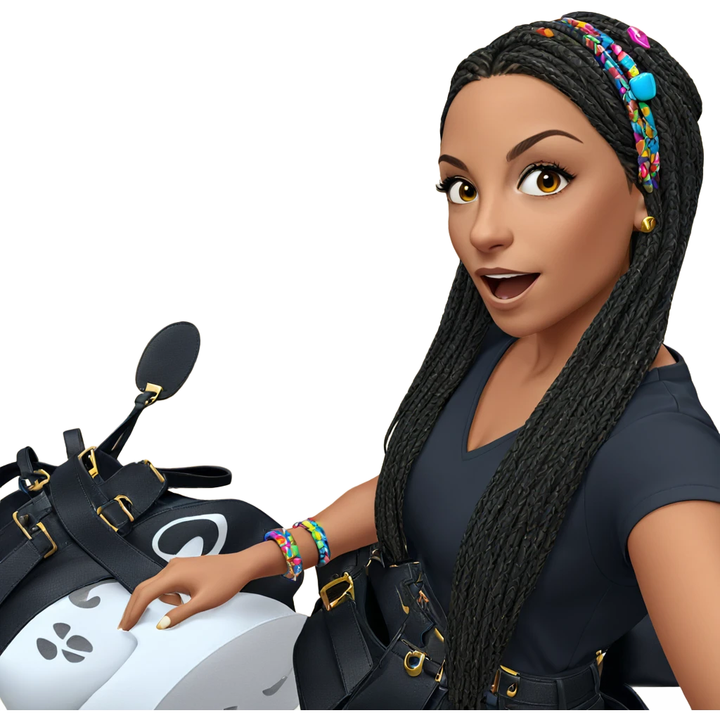 confident girl with bold accessories emoji
