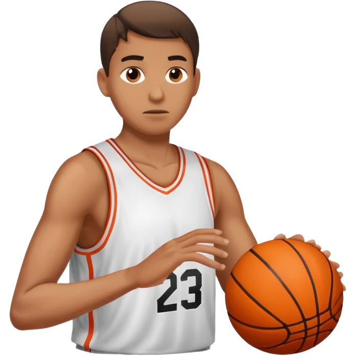 a basketball player shooting a basketball, and missing extremely badly emoji