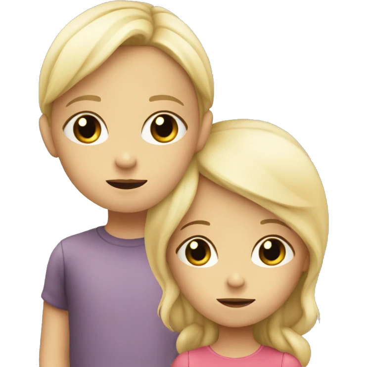 blonde child does not give a toy to another sad blonde child emoji