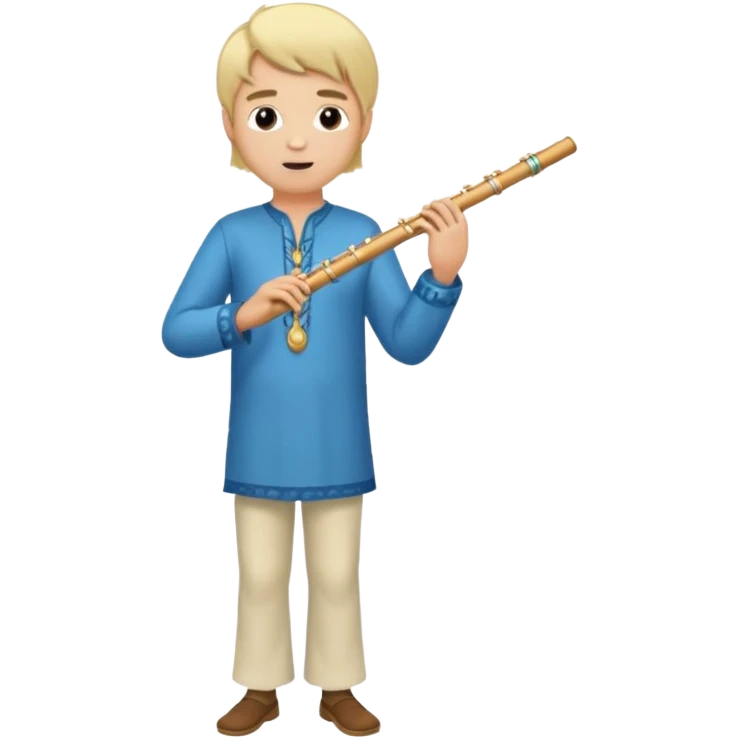 blonde man playing flute full body emoji