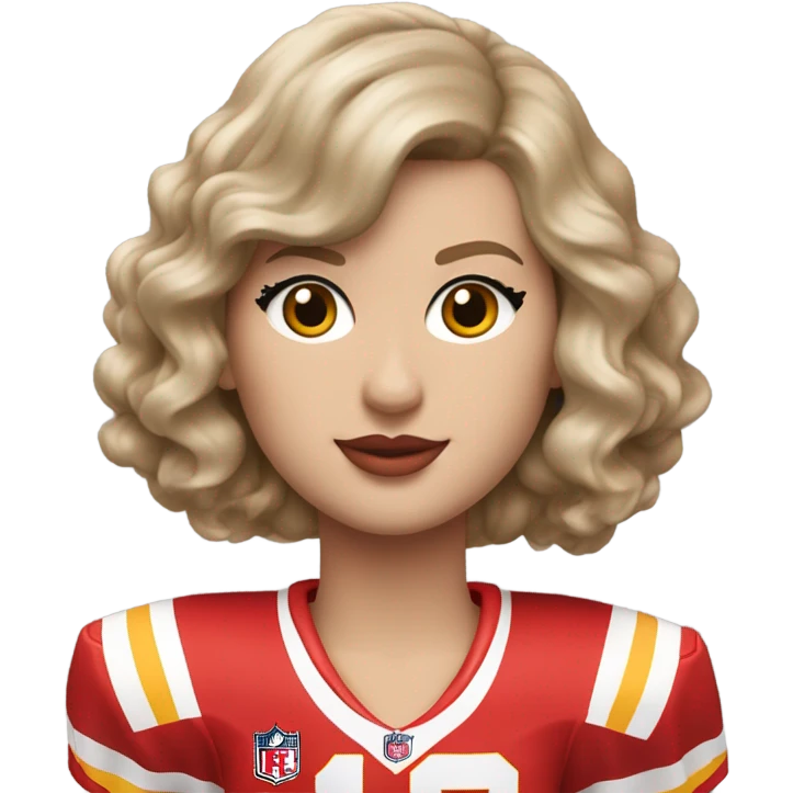 Taylor swift in a 87 chiefs jersey  emoji