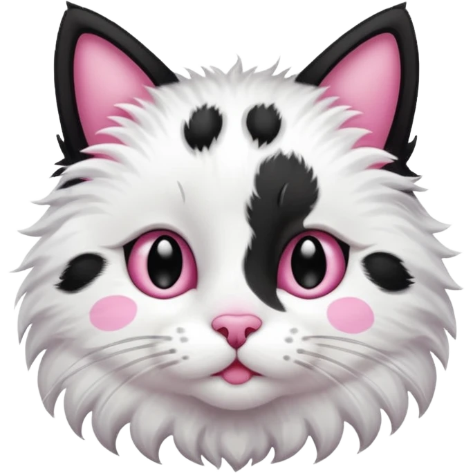 Cute cat black and white stain like a cow emoji