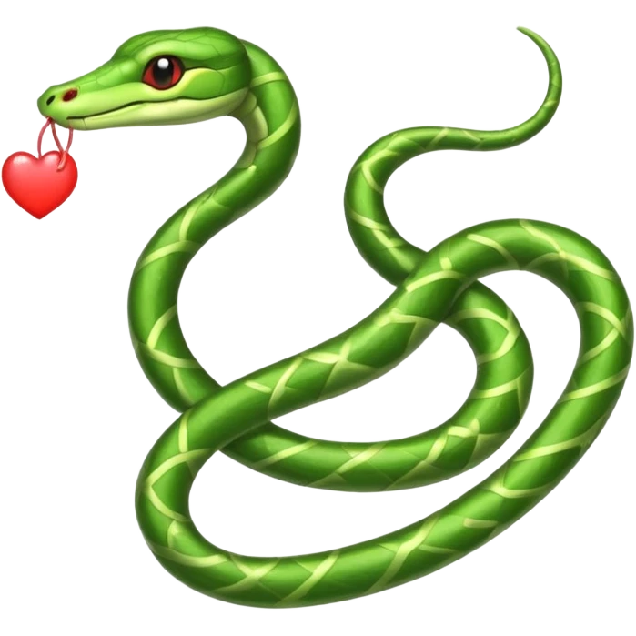 A beautiful vine snake wrapped around a heart shaped Moon emoji