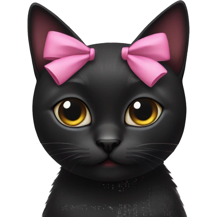 black cat pink bow emoji