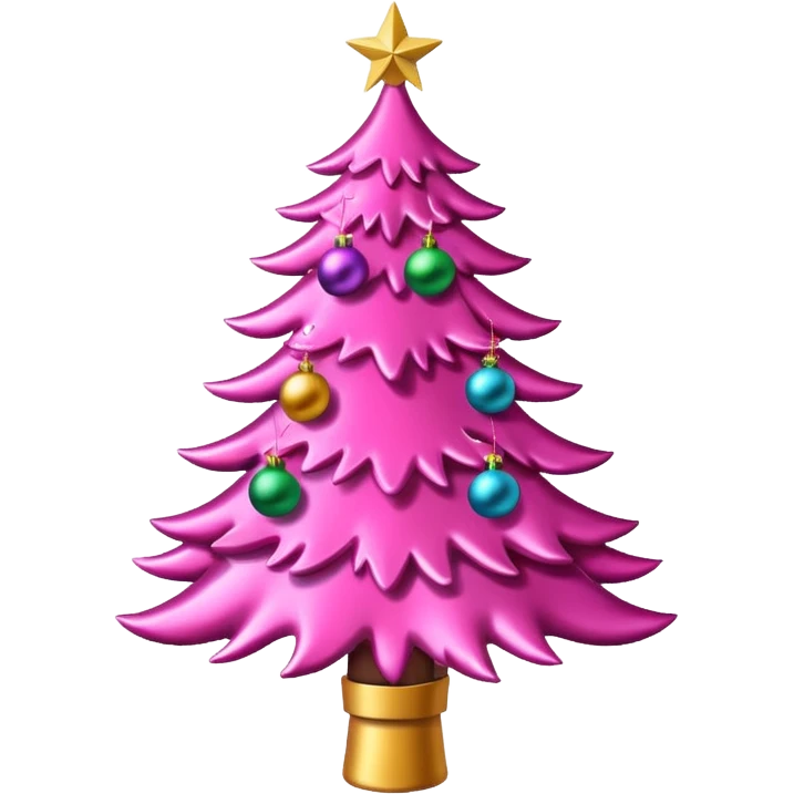Pink Christmas tree emoji