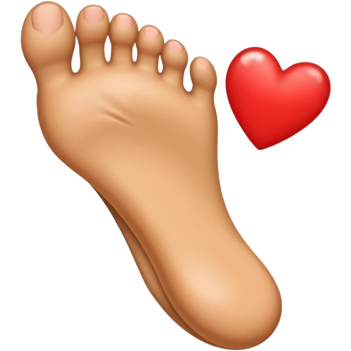 foot emoji with a sly smile and a heart, suggestive but not explicit emoji