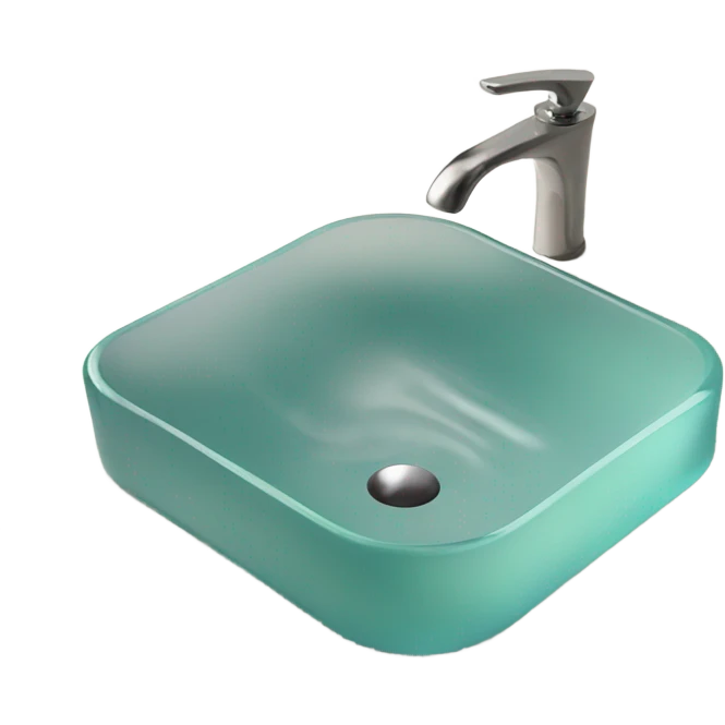 Glass bathroom sink with taps emoji