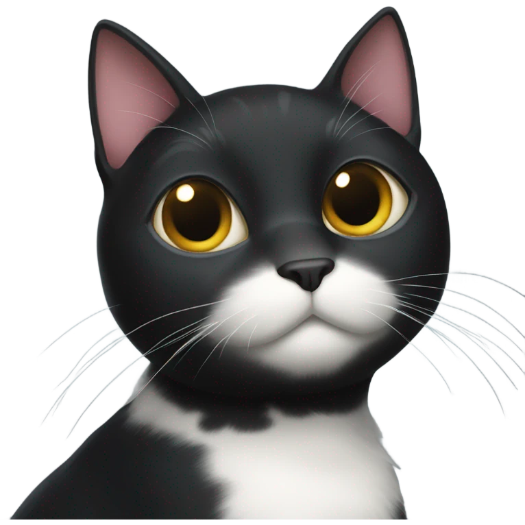 Black cat with white spot on chest  emoji