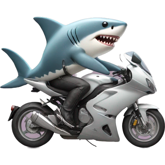 Shark driving a motorcycle  emoji