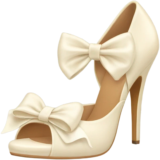 Cream Heels with bow emoji