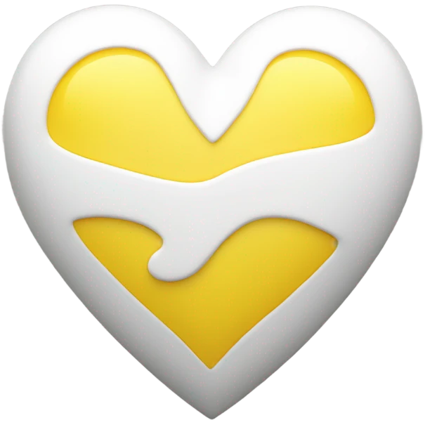White and yellow heart emoji