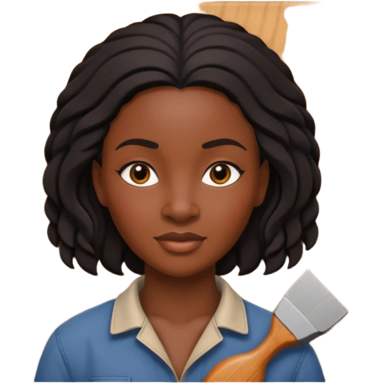 Wood Carving Craftsman black woman emoji