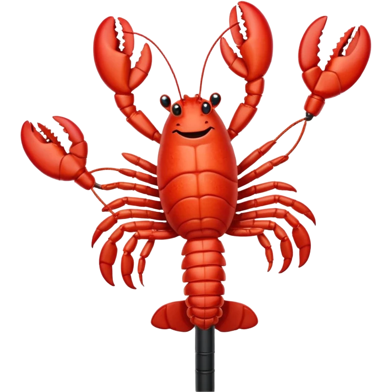 Lobster very happy jumping on pogo stick emoji